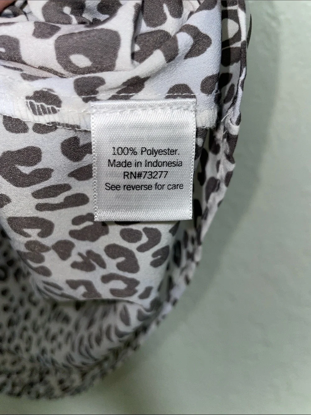 Nine West Black and White Leopard Print Flutter Sleeve Top - Picture 4 of 4